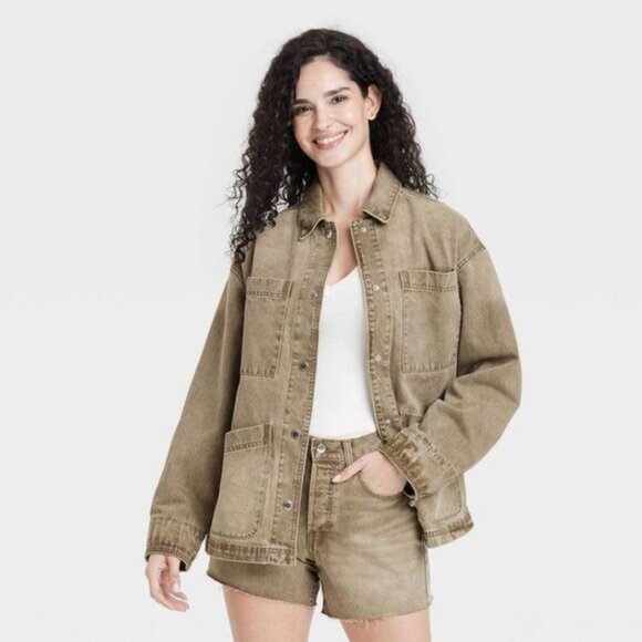 Universal Thread - Women's Denim Chore Coat - Picture 1 of 5